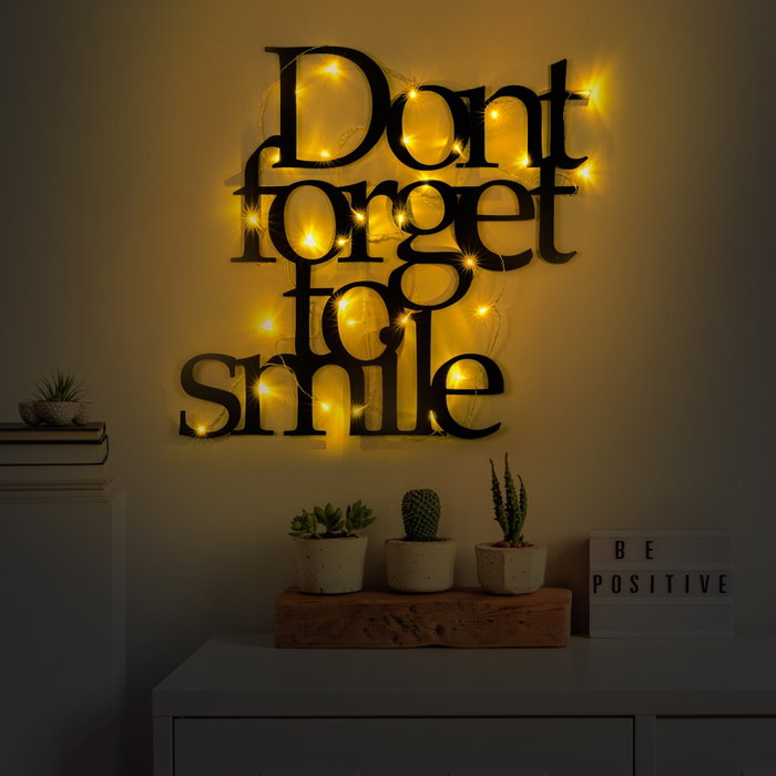 Wallity Dont Forget To Smile 183 Escultura de Pared Negra